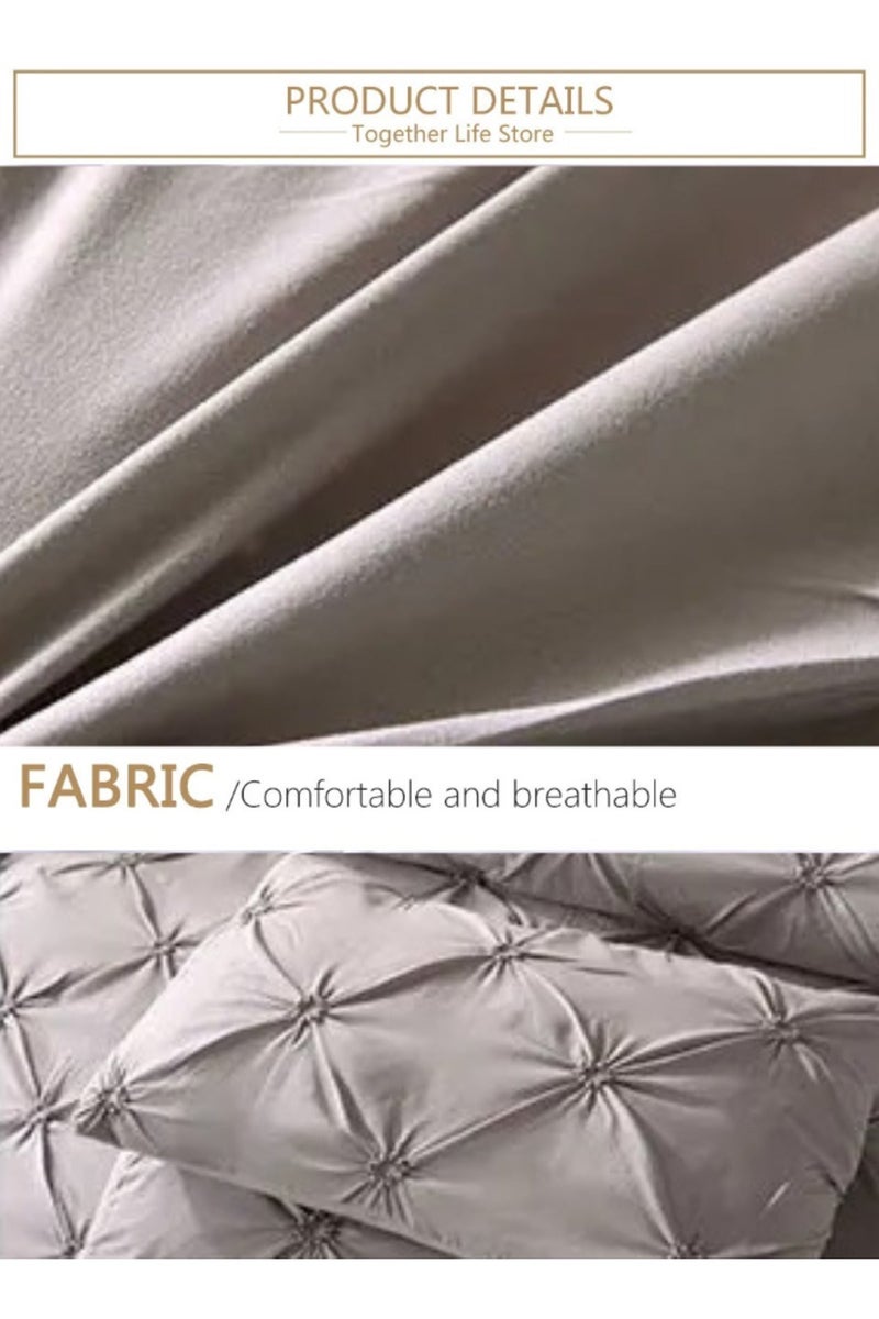 لونا هوم التطريز الملك حجم 6 قطع: (1 غطاء لحاف - 220 * 240 سم.؛ 1 ورقة مجهزة - 200 * 200 سم + 30 سم.؛ أربعة زاوية مطاطا ورقة السرير.؛ 4 حالات وسادة - 50 * 75 سم.). دون ملء، قرصة طية عادي اللون الرمادي، مجموعة الفراش. - Image 4